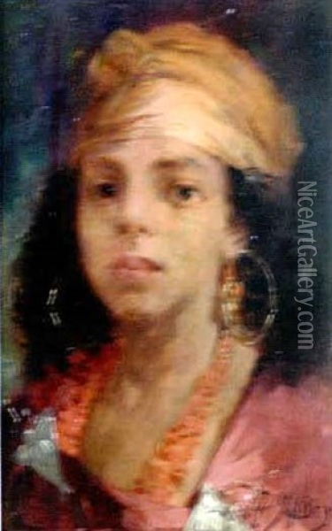 Portrait De Jeune Fille Oil Painting - Pierre-Alexandre Salles