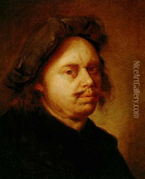 Portrait Of The Artist Oil Painting - Egbert van Heemskerck the Younger