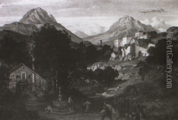 Norditalienische Berglandschaft Oil Painting - Eduard Cohen