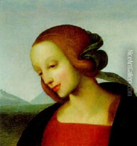 Madonna Oil Painting - Pietro Perugino