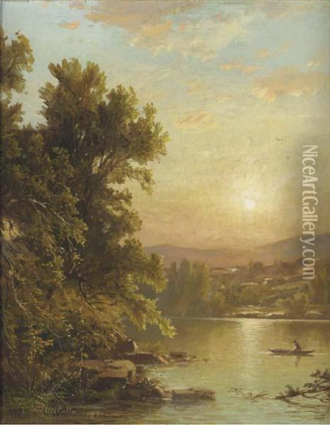 Sunrise Over The Catskills Oil Painting - Dewitt Clinton Boutelle
