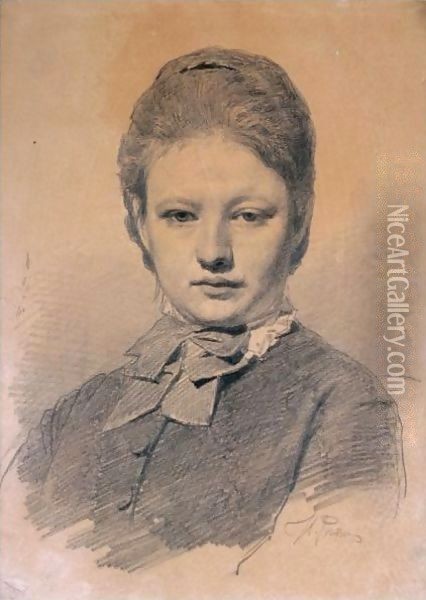 Portrait Of The Artist's Sister-In-Law Oil Painting - Ilya Efimovich Efimovich Repin