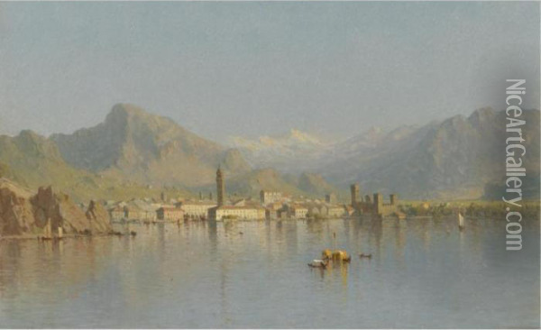 Riva - Lago Di Garda Oil Painting - Sanford Robinson Gifford