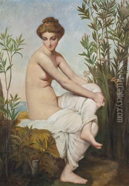 La Baigneuse Oil Painting - Eugene Emmanuel Amaury-Duval (Pineu)