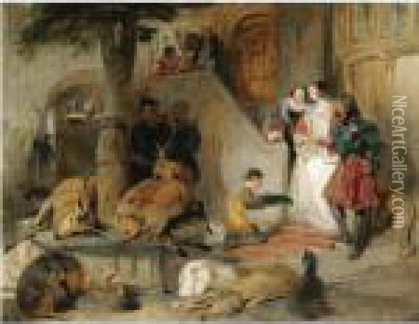 Bolton Court In Olden Time Oil Painting - Landseer, Sir Edwin