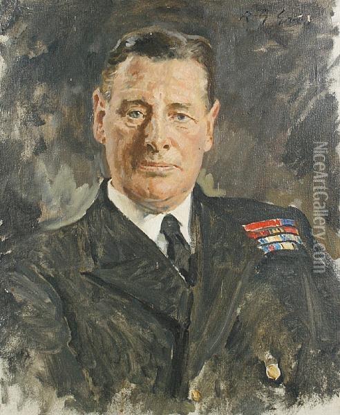 Portrait Of An Admiral Oil Painting - Reginald Grenville Eves