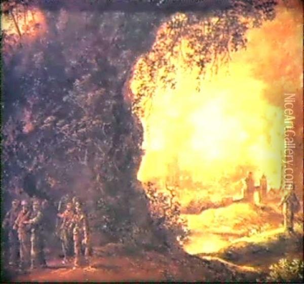L'incendio Di Sodoma E Gomorra Oil Painting - Adam Elsheimer