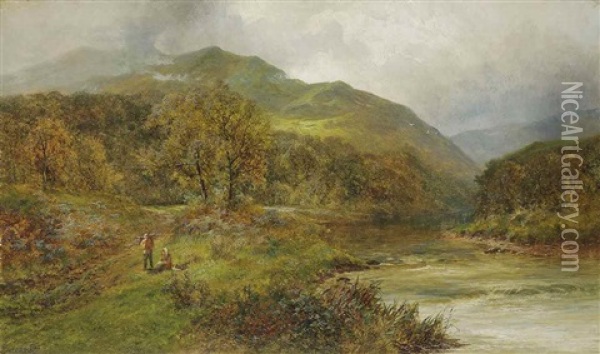 The River Valley Oil Painting - Sir Alfred East