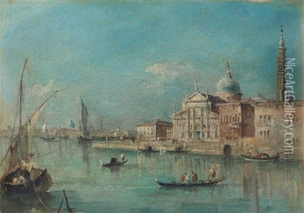 San Giorgio Maggiore, Venice, Seen From The West Oil Painting - Giacomo Guardi