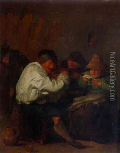 Boors Merrymaking In An Inn Oil Painting - Cornelis Pietersz Bega