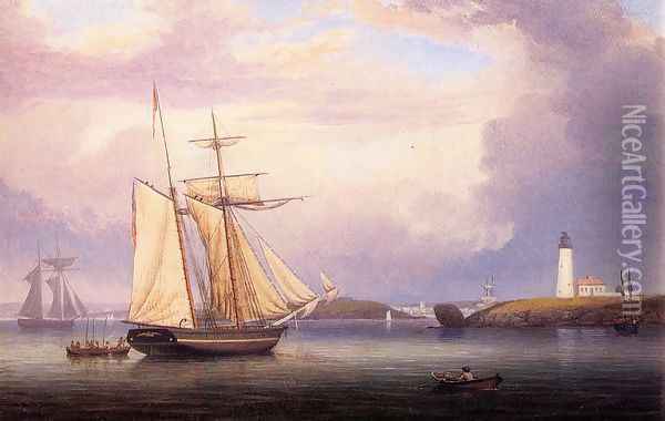 Drying Sails off Ten Pound Island Oil Painting - Fitz Hugh Lane