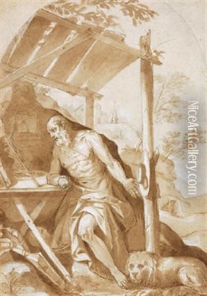 Der Heilige Hieronymus In Der Landschaft Oil Painting -  Pozzoserrato