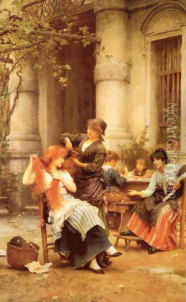 Alfresco Oil Painting - Sir Samuel Luke Fildes