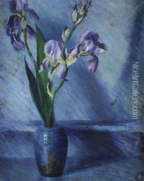 Irises In The Vase Oil Painting - Katherine MacCausland
