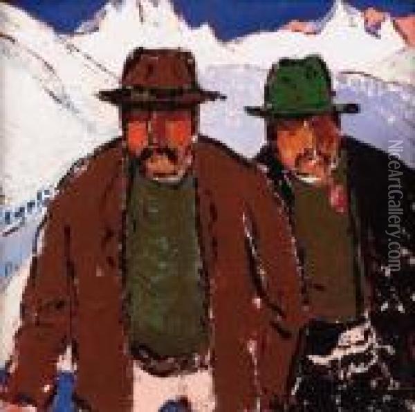 Zwei Bauern Oil Painting - Carl, Karl Wieland