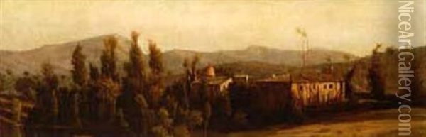 Looking Over The Valley Of The Tiber From Perugia Oil Painting - Matthew Ridley Corbet