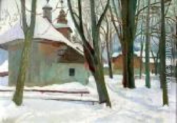 Kosciolek W Zakopanem Oil Painting - Stanislaw Kamocki