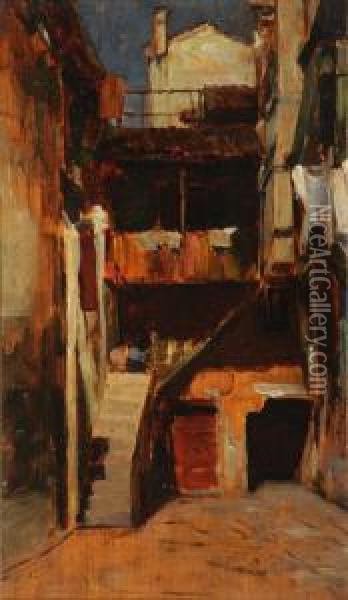View Of A Parisian Tenement Oil Painting - Max Weyl