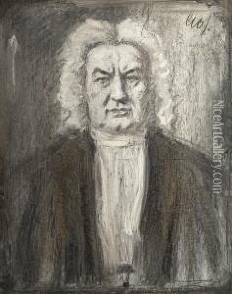 Johann Sebastian Bach. Oil Painting - Leo Samberger
