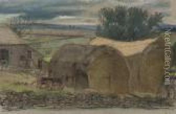 The Farmyard Oil Painting - William Rothenstein