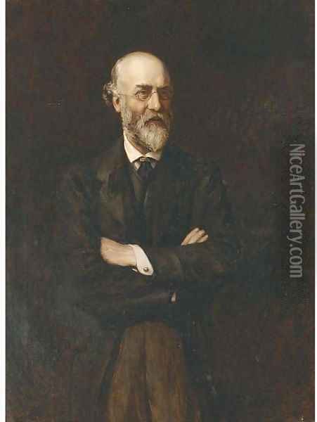 Portrait of a gentleman Oil Painting - Sir Hubert von Herkomer