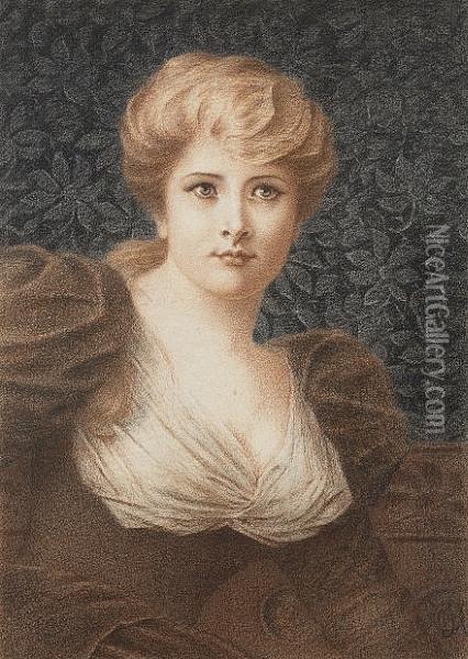 Portrait Of Alice Mary Rothenstein, Nee Knewstub Oil Painting - Walter John Holmes Knewstub