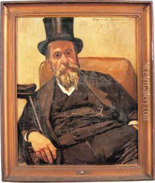 Portrait D'homme En Redingote Oil Painting - Hughes De Beaumont