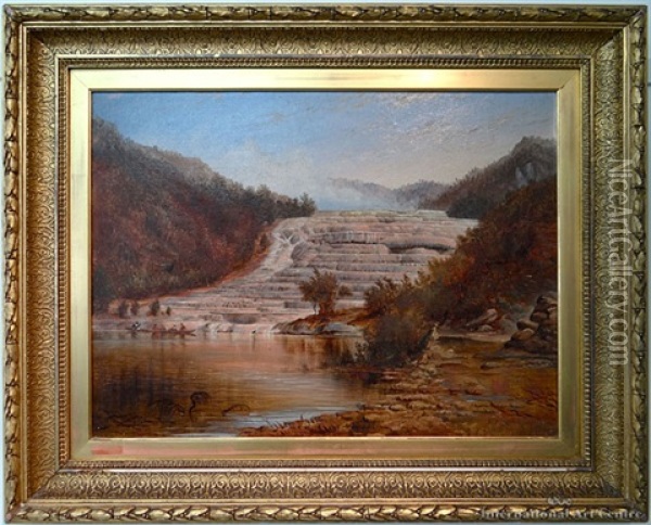 Pink And White Terraces (pair) Oil Painting - Charles Blomfield