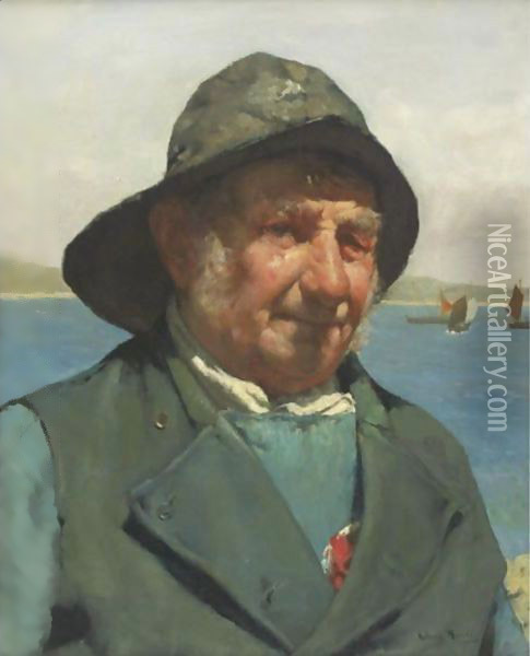 The Old Salt Oil Painting - Edwin Harris