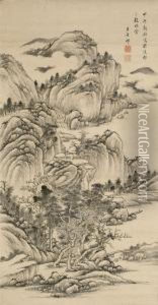 Landschaft Oil Painting - Wang Yuanqi