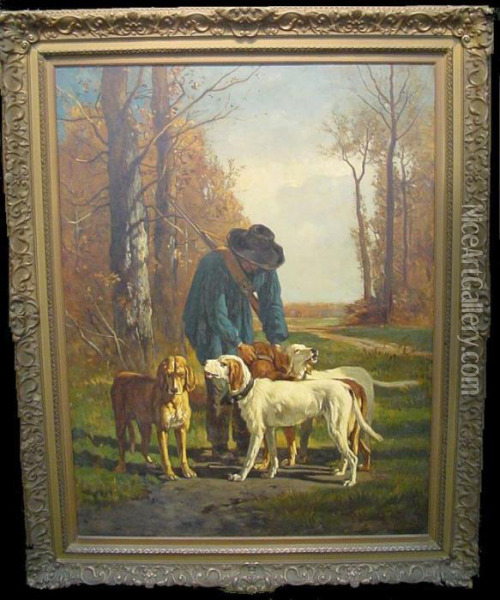 Hunter With Hounds Oil Painting - Constant Troyon