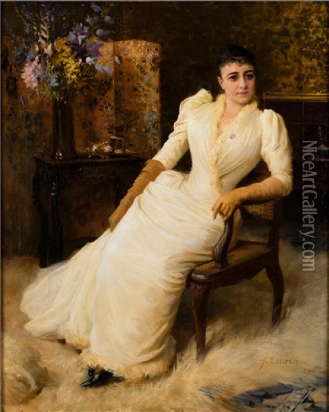 Madame Cohen Oil Painting - Albert Edelfelt