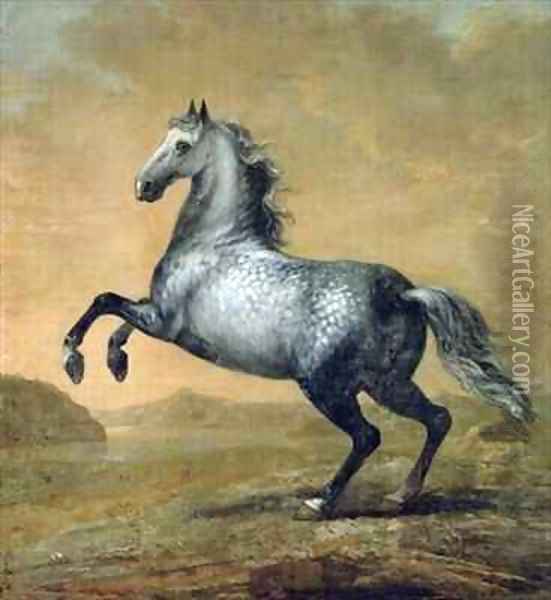 The Little Englishman King Karl XIs Horse Oil Painting - David Klocker Ehrenstrahl