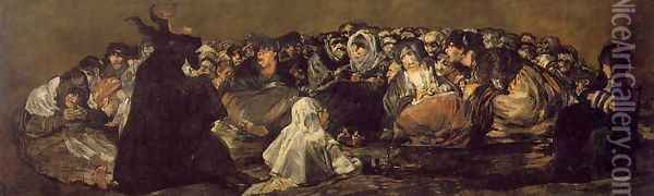 Witches Sabbath (The Great He-Goat) Oil Painting - Francisco De Goya y Lucientes