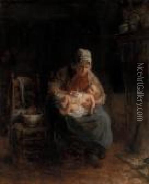 Mother And Child Oil Painting - Jozef Israels