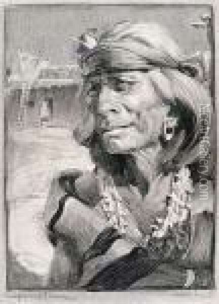 Zuni Indian Oil Painting - Ira Diamond Gerald Cassidy