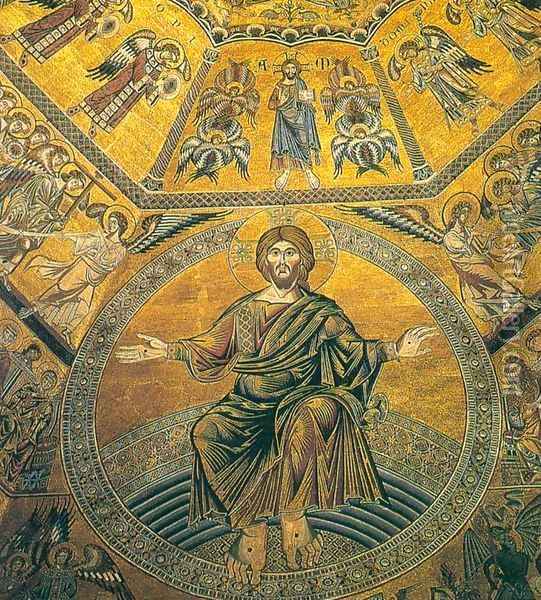 Mosaic on the vault (detail) Oil Painting - Coppo Di Marcovaldo