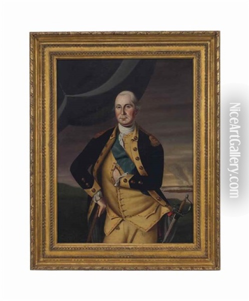 George Washington At Bunker Hill Oil Painting - Samuel King