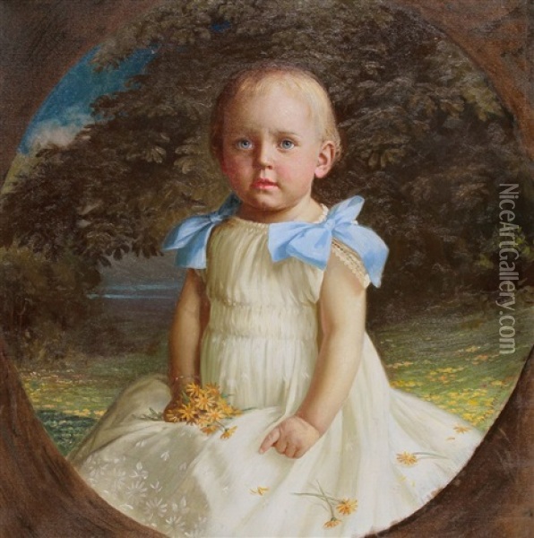 Portrait Eines Kleinen Madchens (renate Munder) Oil Painting - Wilhelm Immenkamp