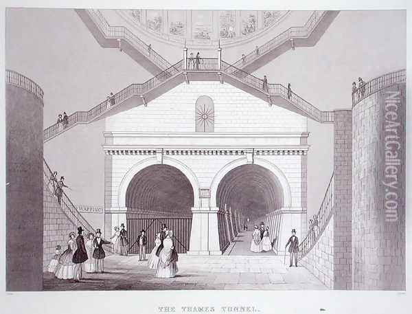 The Thames Tunnel, c.1851-55 Oil Painting - Thomas Hosmer Shepherd