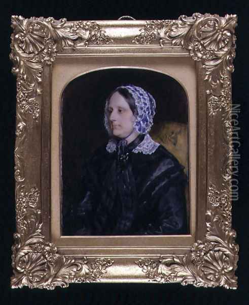 Portrait miniature of an unknown lady, 1852 Oil Painting - Sir William Charles Ross