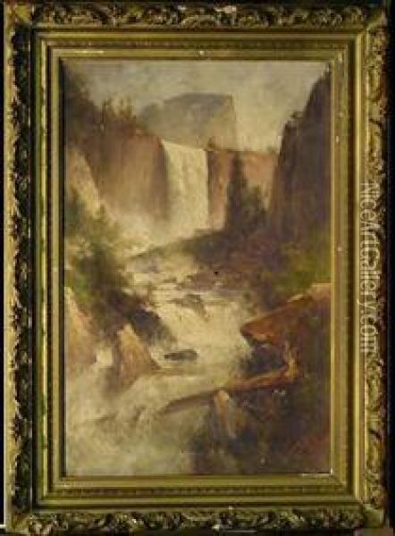 Vernal Falls, Yosemite Oil Painting - Thomas Hill