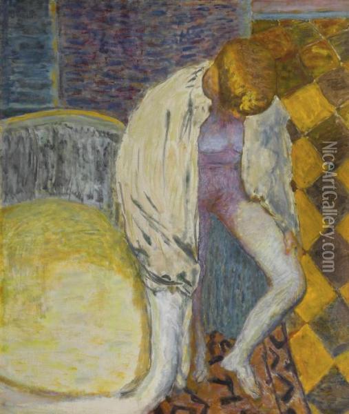 Femme Sortant Du Bain Oil Painting - Pierre Bonnard