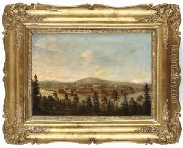 Vy Over Matfors Bruk, Angermanland Oil Painting - Jacob August Winquist