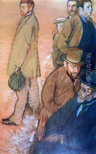 Six Friends of the Artist Oil Painting - Edgar Degas