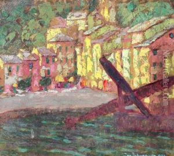 W Porcie Portofino Al Mare, 1933 R. Oil Painting - Jan Bohuszewicz