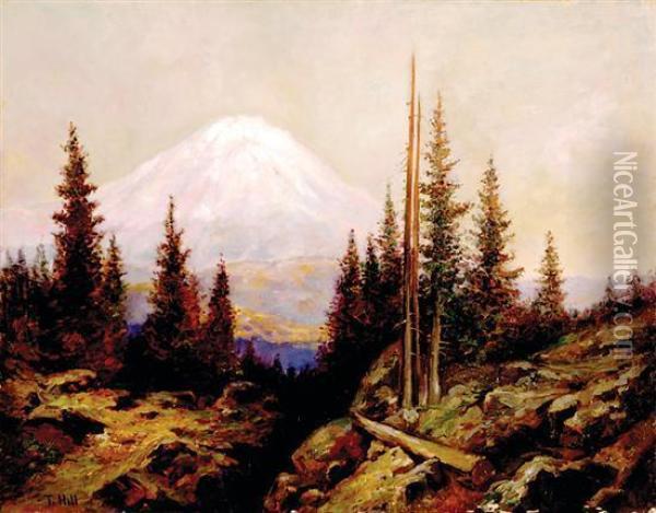 Mt. Shasta In The Distance Oil Painting - Thomas Hill