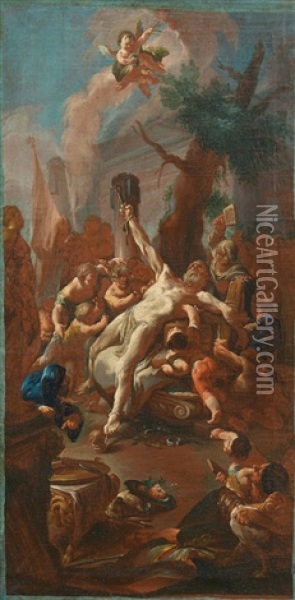 The Martyrdom Of Saint Cassian Oil Painting - Paul Troger