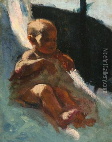 A Gyermek Jezus Oil Painting - Jozsef Koszta