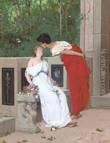 The first kiss Oil Painting - Luigi Busi